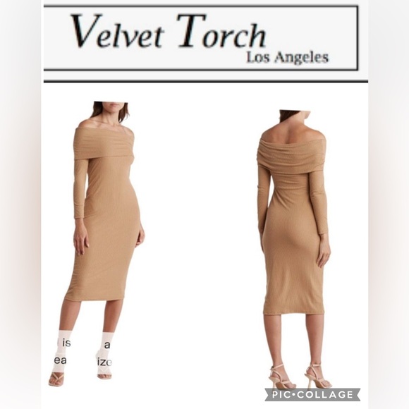 Velvet Torch Black Off-Shoulder Dress - Picture 1 of 3